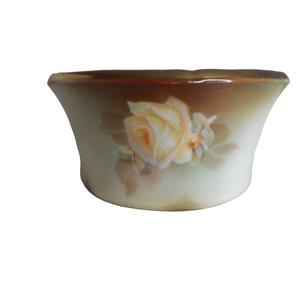 Vintage Yellow Rose Floral Bowl R S Reinhold Schlegelmilch Germany Centerpiece